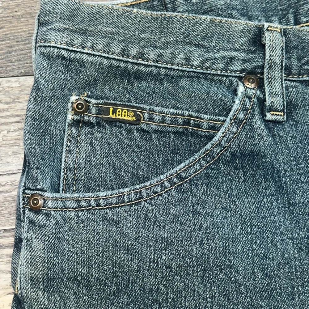 Lee Denim Shorts Mens 34 Blue Relaxed Fit Y2K Faded Workwear GUC
